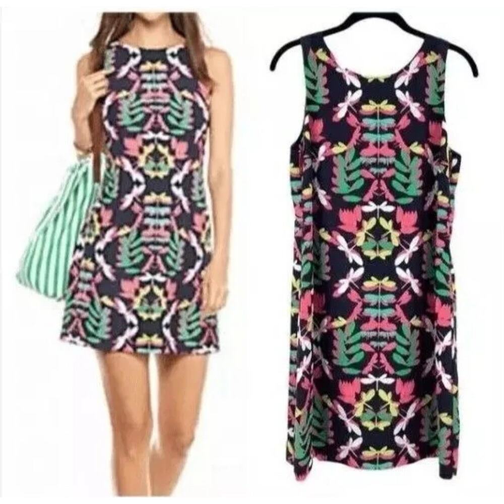 Crown & Ivy Women's Sleeveless Dress Dragonfly Shift Dress Sundress 2x cotton